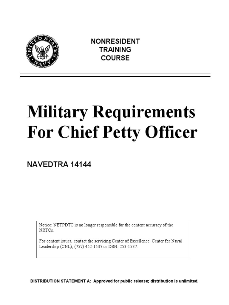 military requirements for chief petty officer assignment 1