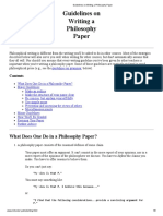 Guidelines On Writing A Philosophy Paper