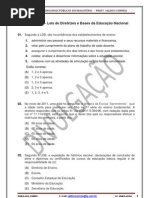 LDBEN - LEI DE DIRETRIZES E BASES DA EDUCAÇÃO NACIONAL - SIMULADO-2011