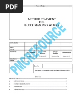 Block Masonry (Method of Statement)