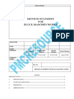 Method Statement for Block Masonry Works