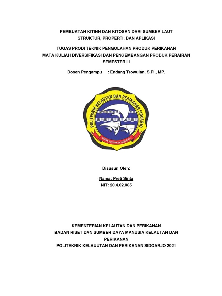 Terjemahan Jurnal Kitin Dan Kitosan PDF