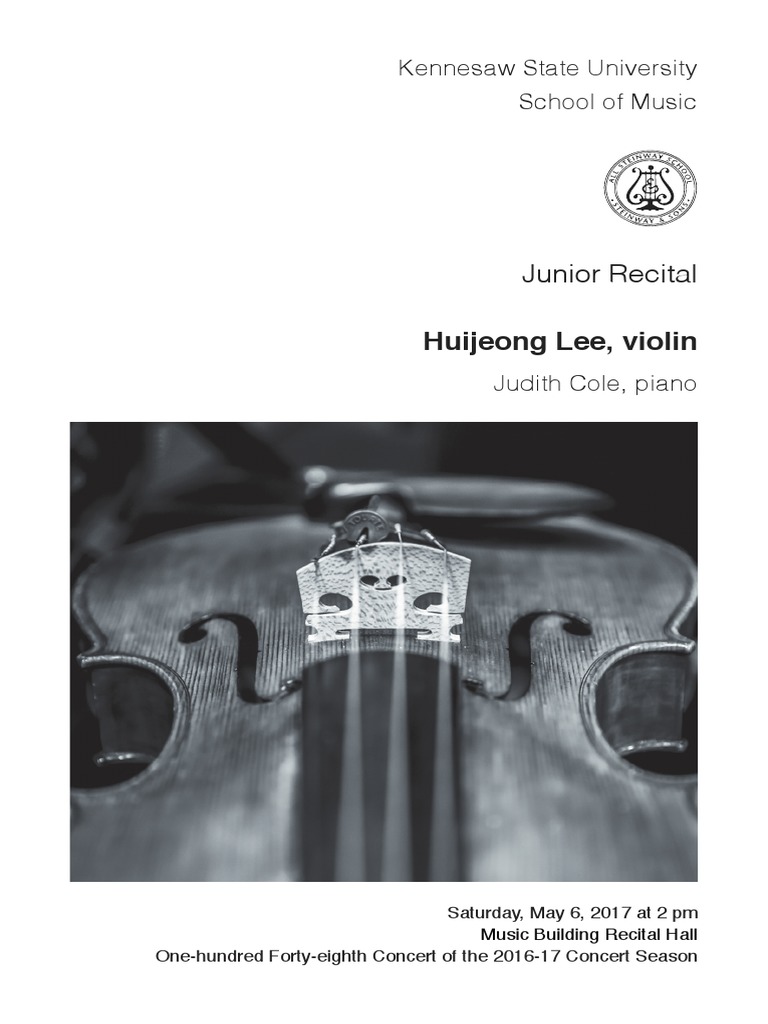 Junior Recital Huijeong Lee Violin Pdf Concerto Johann