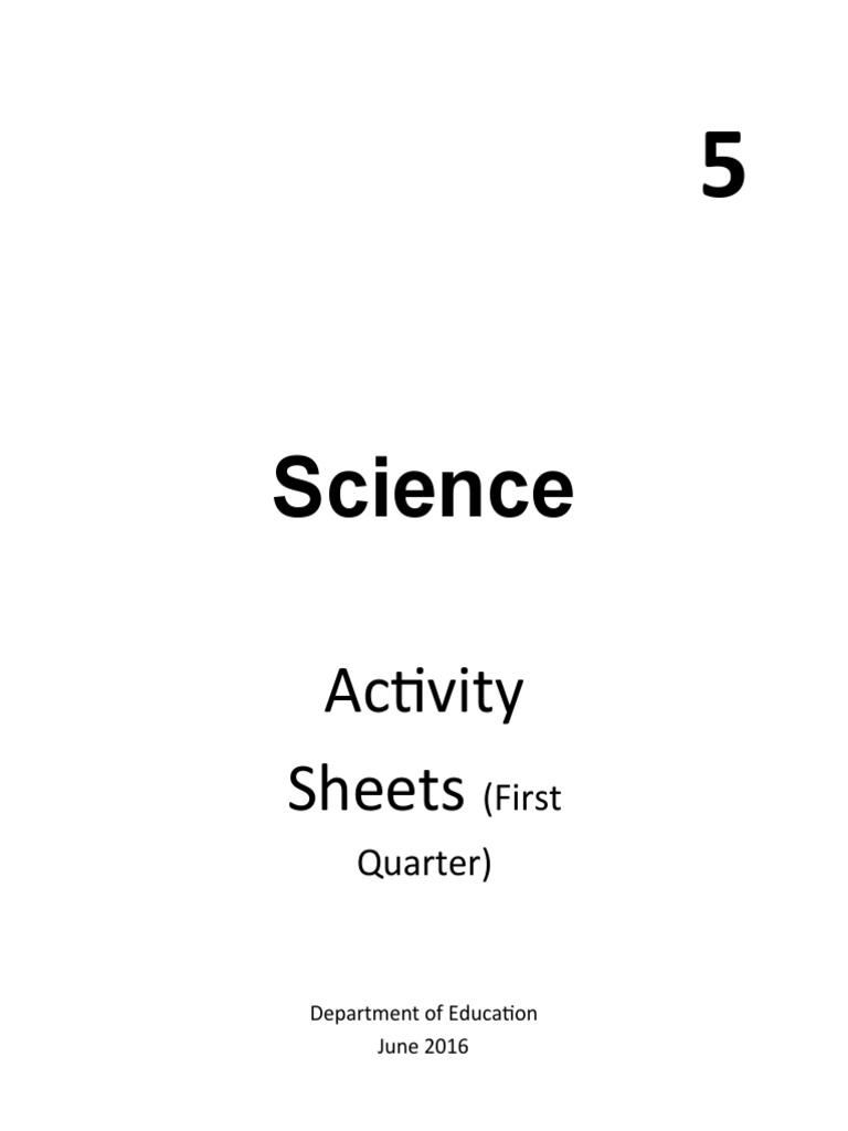 Science 5 Activity Sheets v1.0 | PDF | Liquids | Water