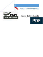 Edital Verticalizado PC PB Agente de Investigacao