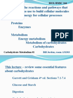 Carbohydrate Metabolism L1 - Handout