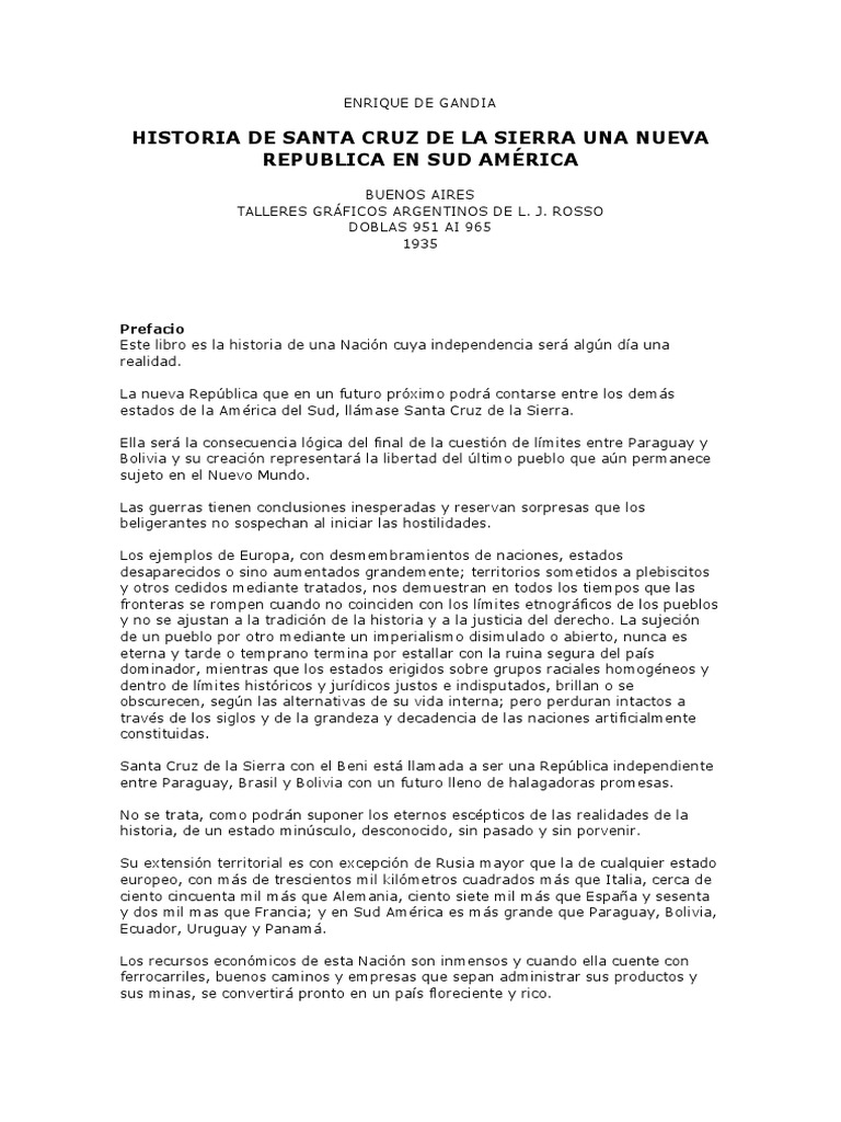Historia de Santa Cruz de la Sierra | PDF | Paraguay | Bolivia