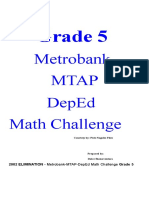 Grade 5: Metrobank Mtap Deped Math Challenge