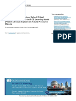 Improvement of Elementary School Critical Thinking Skills Through The POE Learning Model (Predict-Observe-Explain) On Natural Resource Material