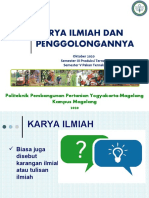 Karya Ilmiah Dan Penggolongannya: Politeknik Pembangunan Pertanian Yogyakarta-Magelang Kampus Magelang 2020