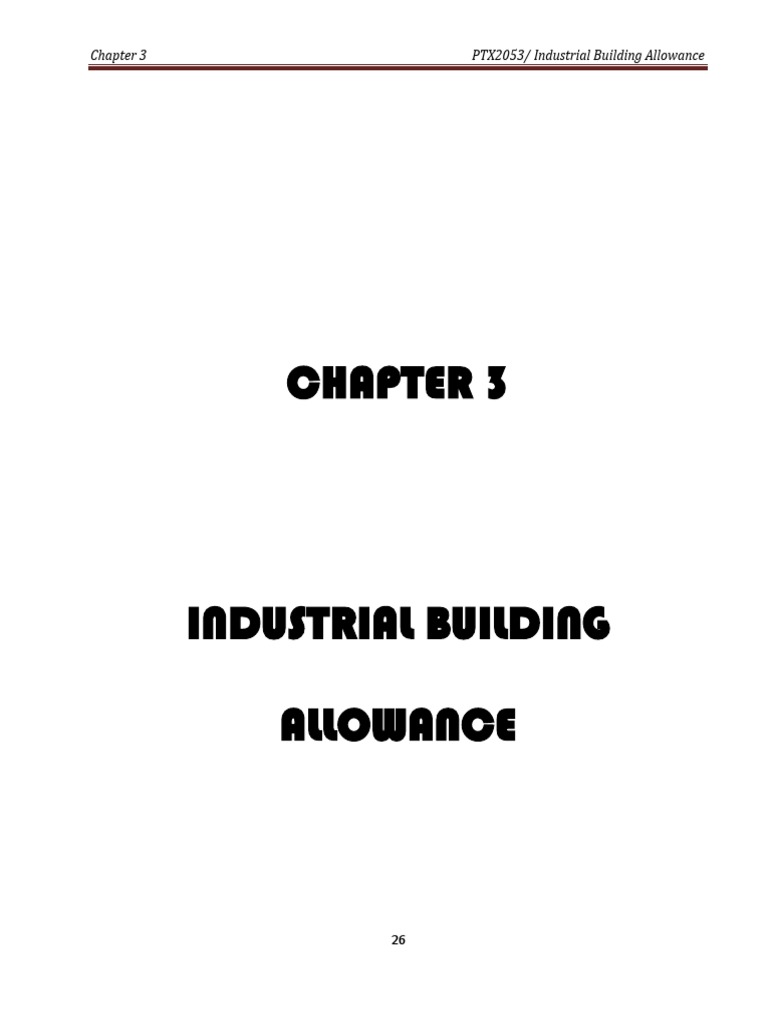 Chapter 3 Industrial Building Allowance PDF Cost Factory