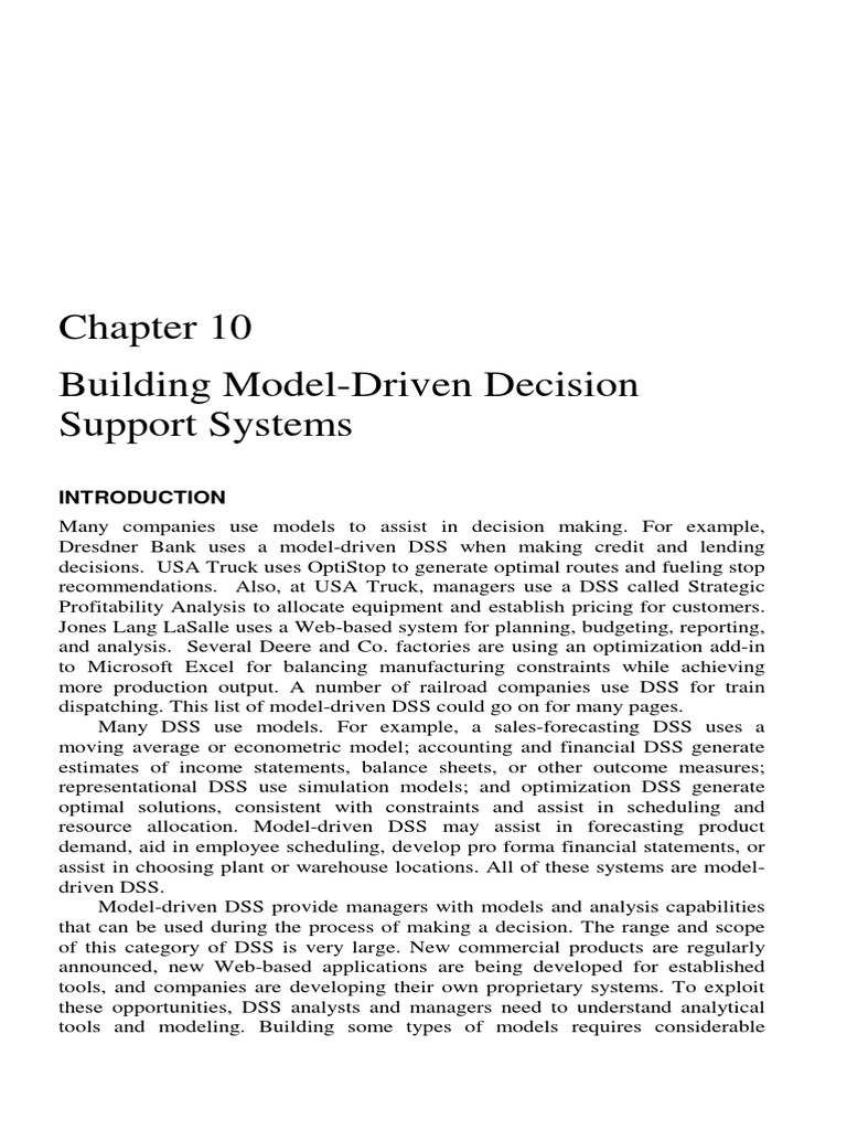 12 - Chapter 10 Decision Support Systems | PDF | Forecasting ...