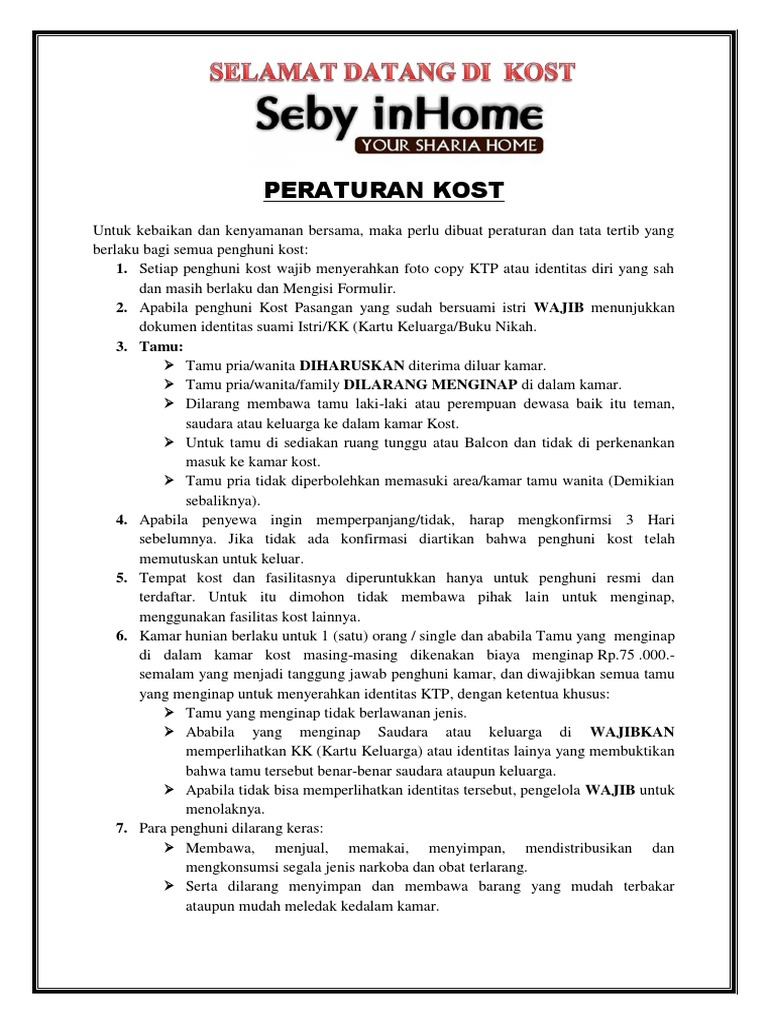 Peraturan Kos | PDF