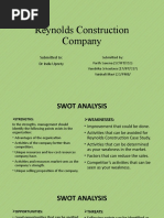 Reynolds Construction Company: Submitted To: DR Indu Uprety