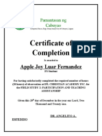Certificate of Completion: Apple Joy Luar Fernandez