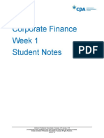 Corporate Finance Week 1 Student Notes