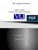 STA 304: Applied Statistics: Amber Asghar Virtual University of Pakistan