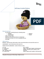 Doll Anna Crochet Pattern: Material and Tools