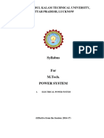 M.tech. Power System (Effective From The Session 2016-17)