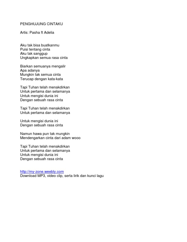 Pasha Ft Adelia Penghujung Cintaku
