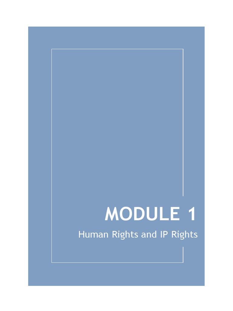 Module 1. Human Rights and IP Rights | PDF | Human Rights | Rights