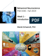 Behavioral Neuroscience PSB 3340 - Fall 2019 Week 1 - : Marek Schwendt, PHD
