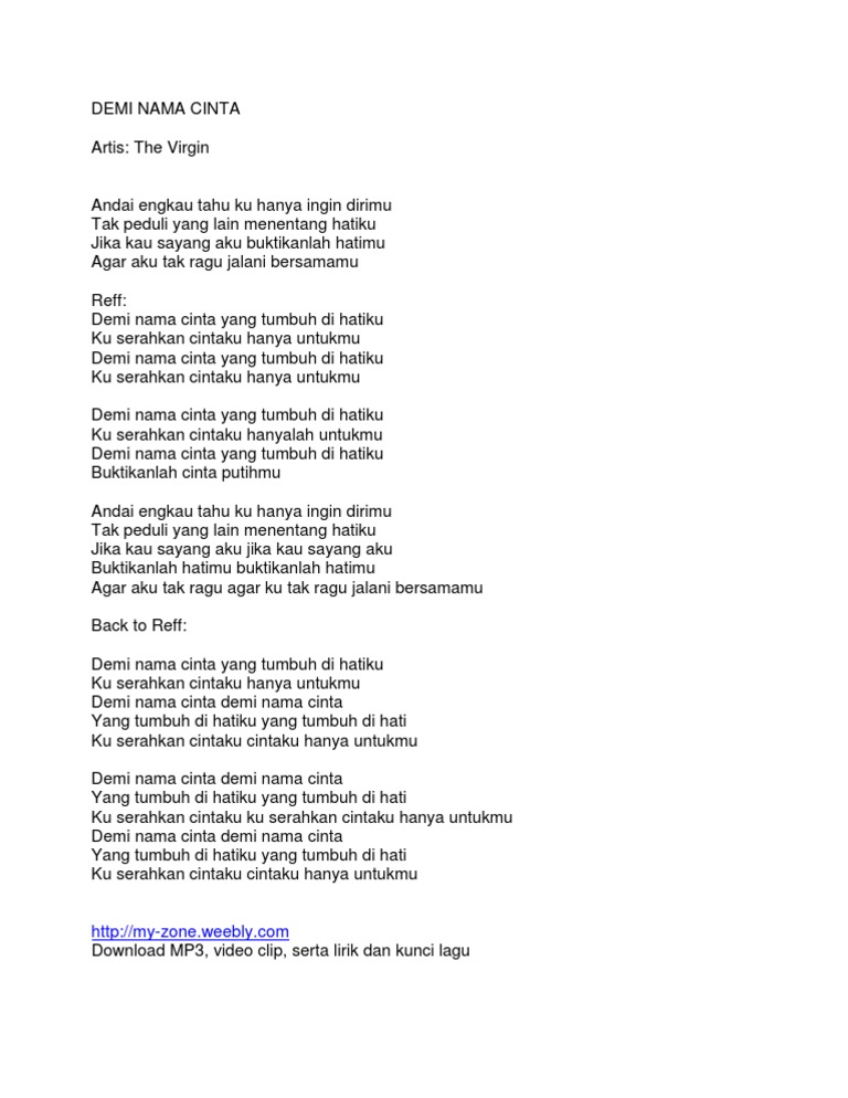 The Virgin Demi Nama Cinta