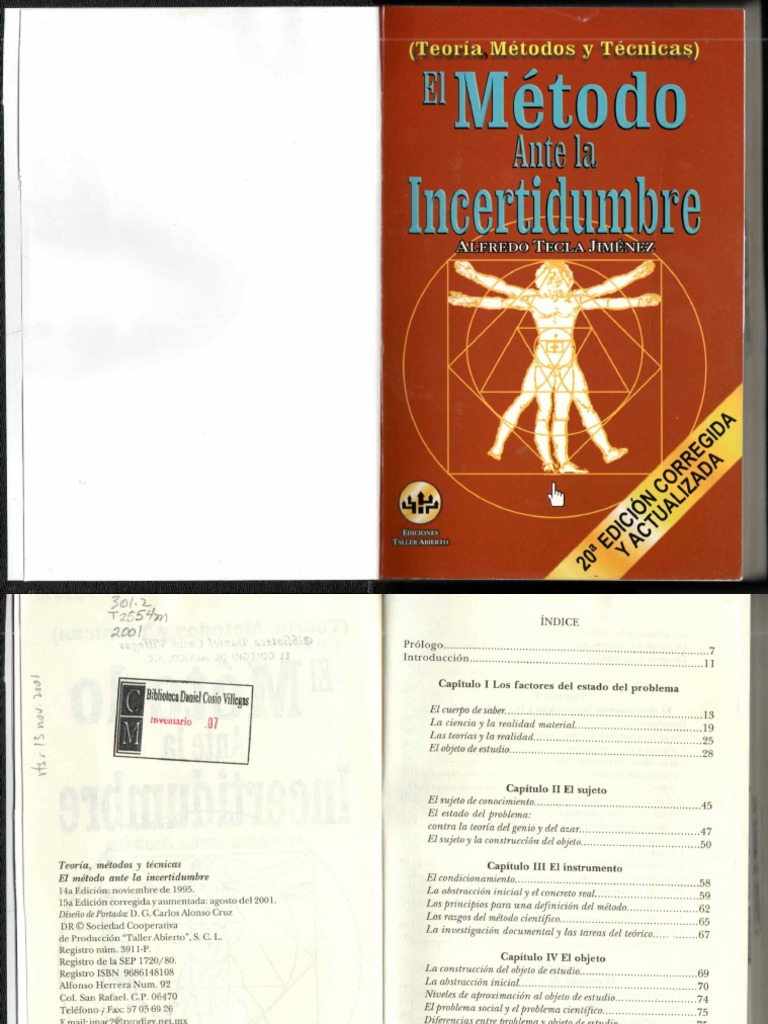 Alfredo Tecla Jiménez. El Método Ante La Incertidumbre. PDF