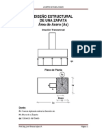 Diseño de Zapatas 3. Área de Acero de Refuerzo