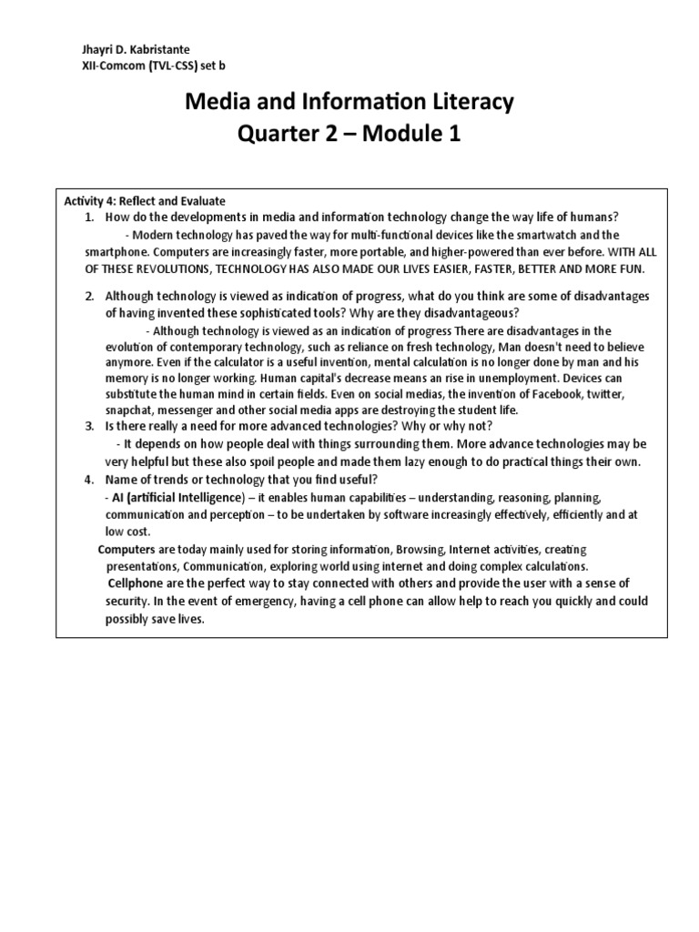 Trends in Media and Information Literacy | PDF | Mass Media | Popular ...
