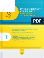 Interdisciplinary Course 2 (Ic 2) : Educational Management