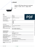 Product Data Sheet: Tesys LRD, Deca Thermal Overload Relays - 0.25... 0.4 A - Class 10A