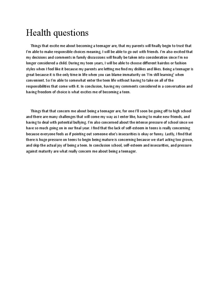 Health Questions PDF