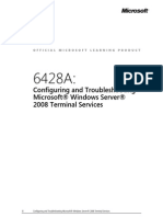 6428 Configuring and Troubleshooting Microsoft Windows Server 2008 Terminal Services