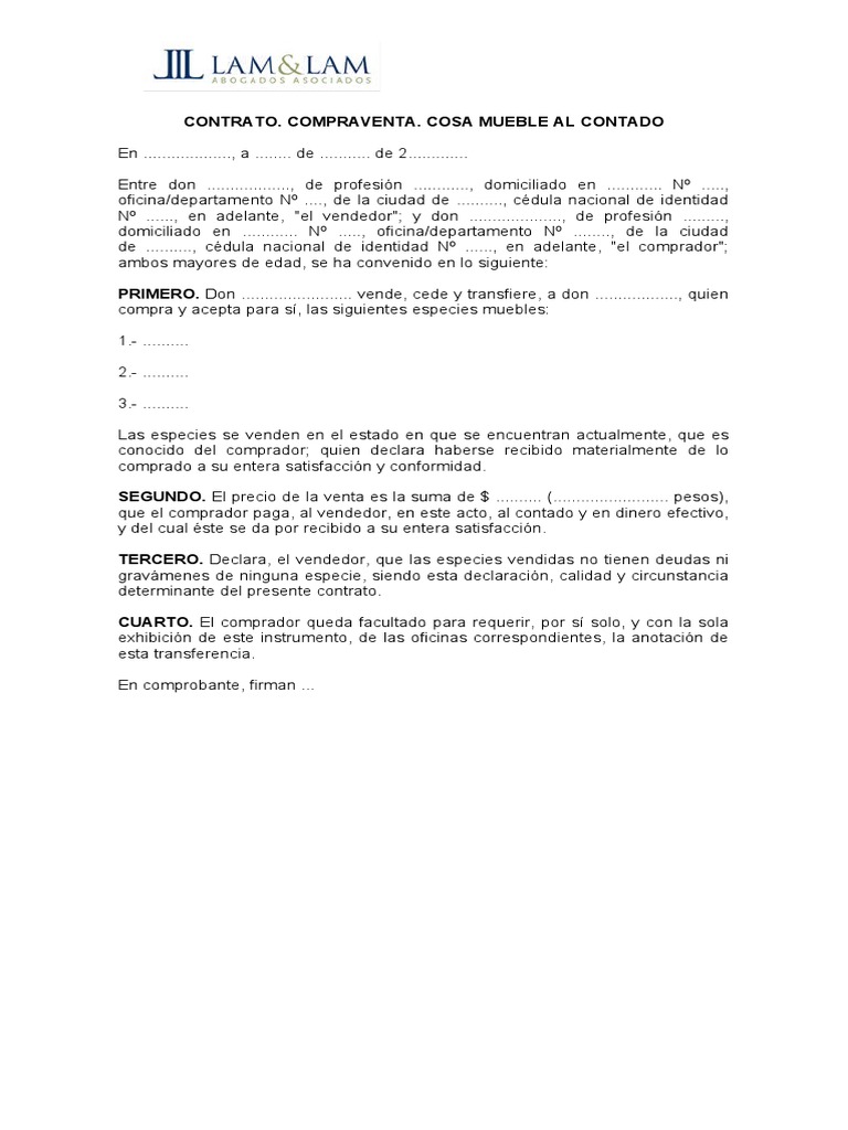 Contrato de Compra Venta Bienes Muebles PDF