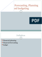 Financial Forecasting, Planning and Budgeting