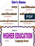 Unit 5 Higher Education