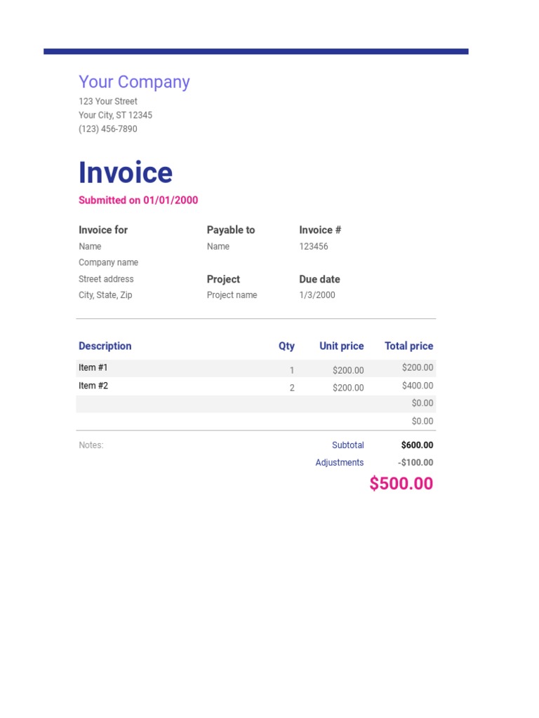 Contoh Invoice Sederhana | PDF