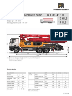 Truck-Mounted Concrete Pump BSF 36-4.16 H .16 H LS .17 I LS: Output Up To 170 M /H Delivery Pressure Up To 130 Bar