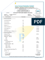 Test Certificate: Ordinary Portland Cement: 53 Grade