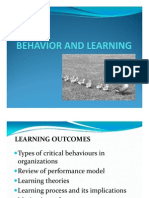 Behavior and Learning