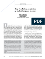 Facilitating Vocabulary Acquisition of Young English Language Learners