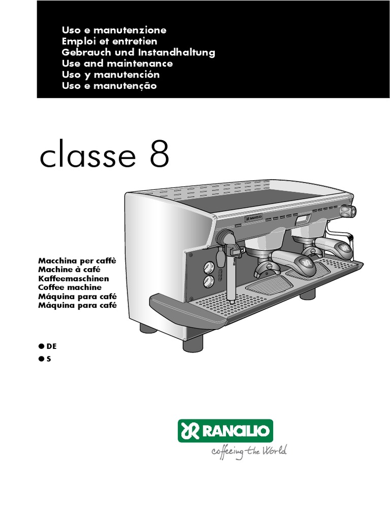 Rancilio Classe8 User Manual | PDF | Water Heating | Switch