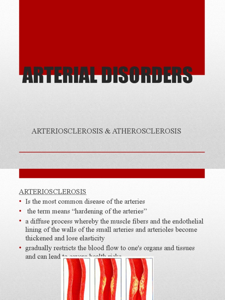 Arterial Disorders: Arteriosclerosis & Atherosclerosis | PDF ...