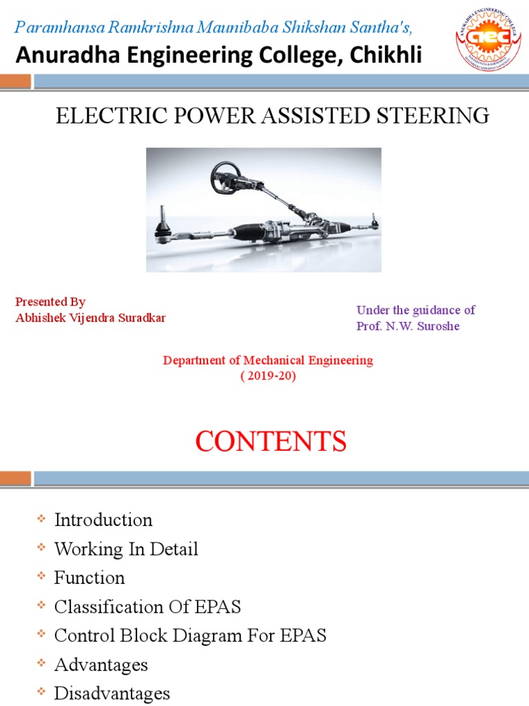 Electric Power Assisted Steering Overview | PDF | Steering | Electric Motor
