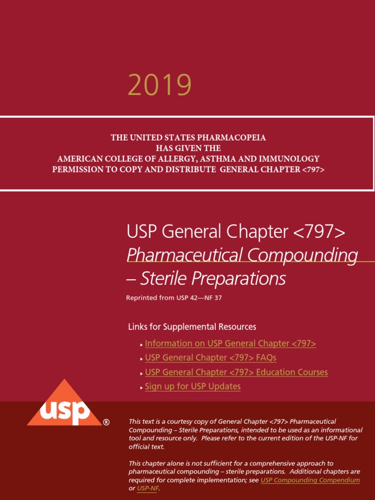 Usp general chapter pharmaceutical compounding sterile preparations