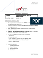 Assignment Guidelines Course: Current Issues in Sports Management Course Code: Hsm3134