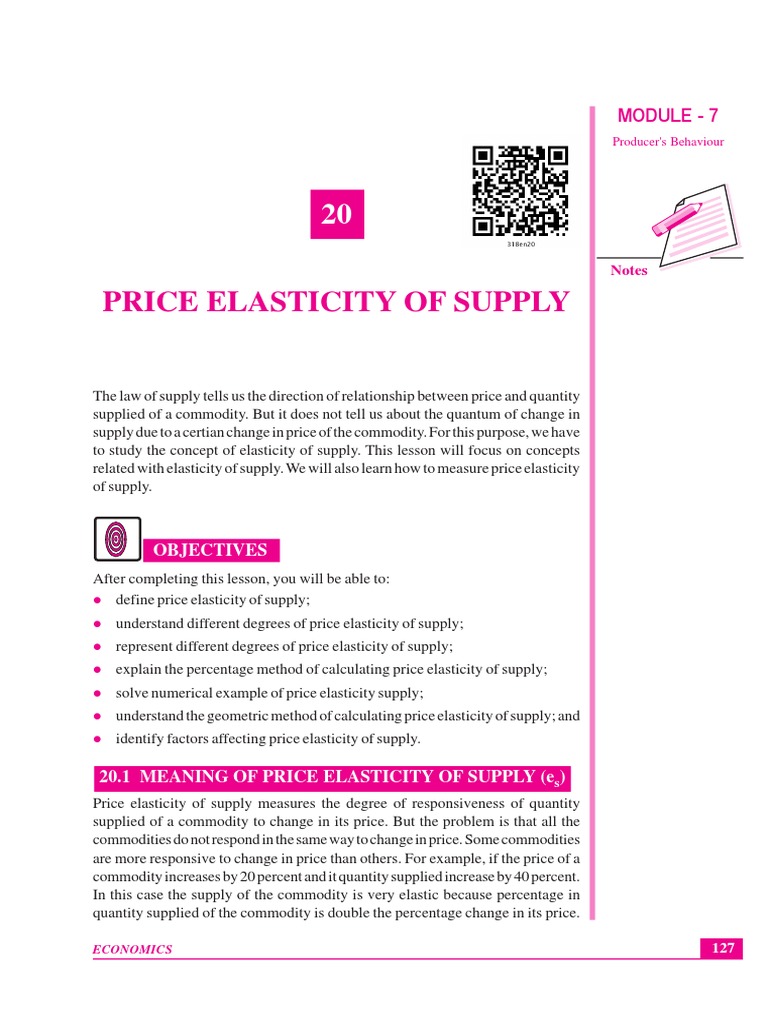 Understanding Price Elasticity of Supply | PDF | Elasticity (Economics ...