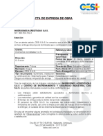 Acta de Entrega Inversiones Acreditadas Sas Ibague