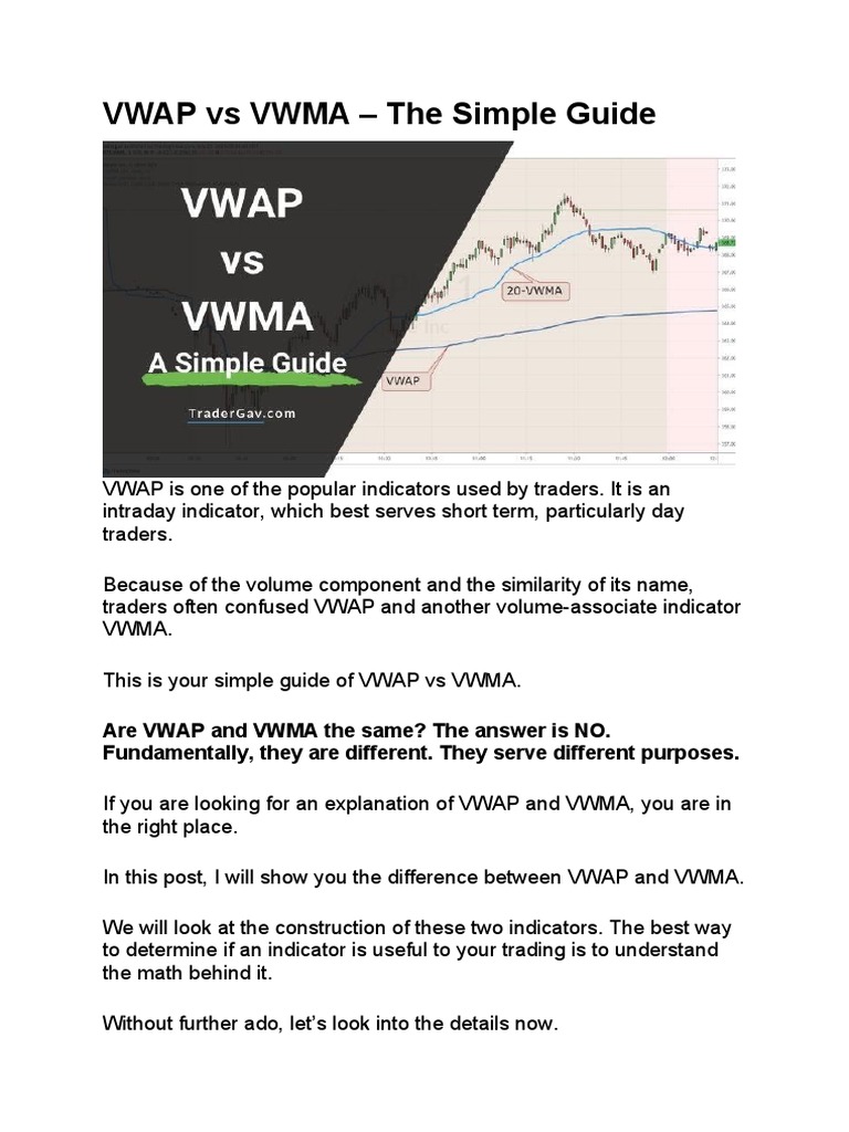 VWAP Vs VWMA - The Simple Guide | PDF | Moving Average | Day Trading